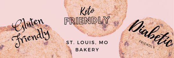 Perfectly Pastry cookies with a pink overlay with the words keto friendly, gluten friendly, and diabetic friendly.
